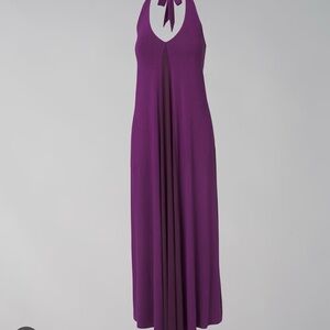 Elegant Purple Halter Dress